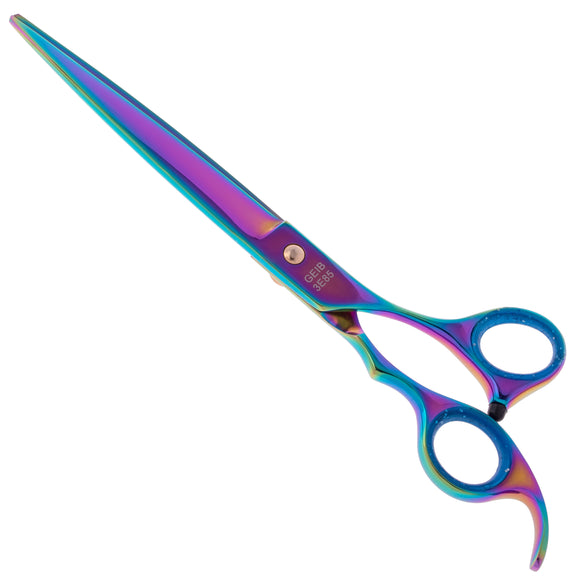 Geib Gold Rainbow Kiss Straight Scissors – Micro-Bevel Edge, 7.5in, Premium Rainbow Finish
