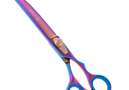 Geib Gold Rainbow Kiss Curved Scissors – 8.5in Micro-Bevel Blades with Premium Rainbow Finish