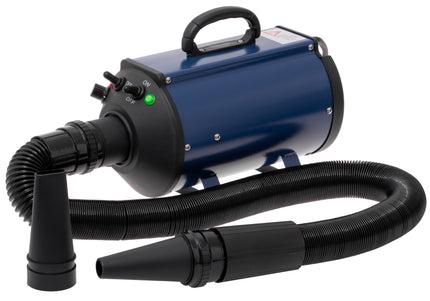 Blovi DoubleBlaster 2200W Grooming Dryer – Stand Model with Adjustable Airflow and Two-Stage Heater, Navy Blue