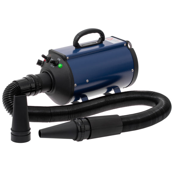 Blovi DoubleBlaster 2200W Grooming Dryer – Stand Model with Adjustable Airflow and Two-Stage Heater, Navy Blue