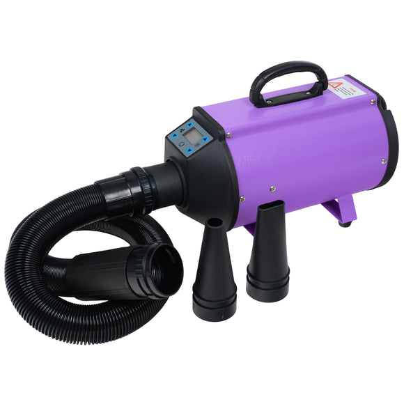 Blovi Canves 2200W Grooming Dryer – Modern LCD Display, Adjustable Stand, Purple Finish