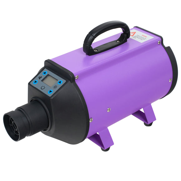 Blovi Canves 2200W Grooming Dryer – Modern LCD Display, Adjustable Stand, Purple Finish