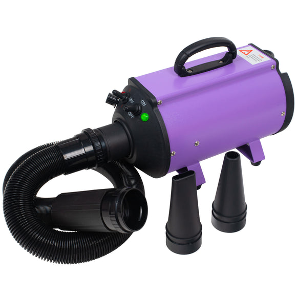 Blovi DoubleBlaster 2200W Grooming Dryer – Adjustable Stand, Smooth Airflow, Two-Stage Heater, Purple