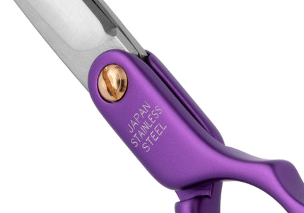 Madan Straight Grooming Scissors 6.5" – Ultra-Light Japanese Steel, Aluminum Handle, Purple