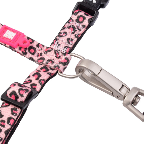 Max&Molly Cat Harness and Leash Set – Pink Leopard Pattern, Adjustable Comfort Design
