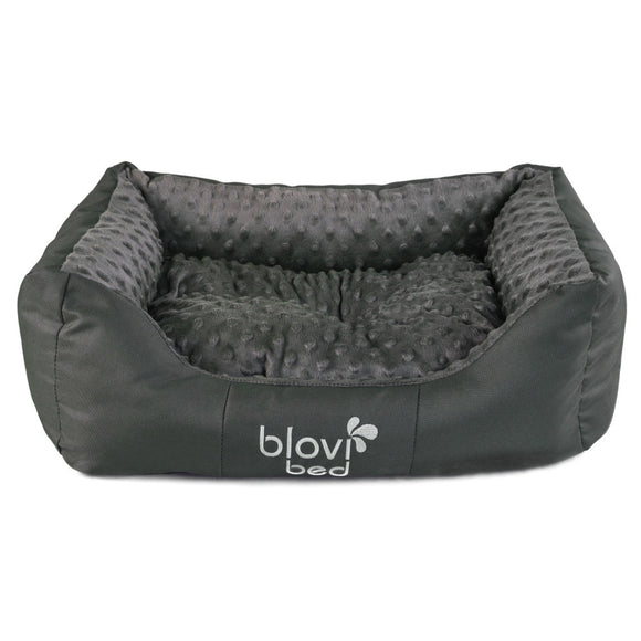 Biglo Bed Milano Minky Gray – Plush Large Dog Bed with Soft Minky Fabric, Comfortable Design