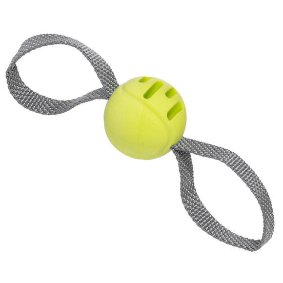 Nuzzle Puzzle Fling N Forage Ball 29cm – Rubber Dog Ball with Handles, Interactive Fetch and Treat Toy