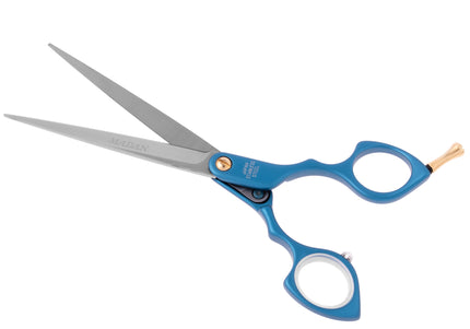 Madan Straight Grooming Scissors 6.5" – Ultra-Light Japanese Steel, Aluminum Handle, Purple