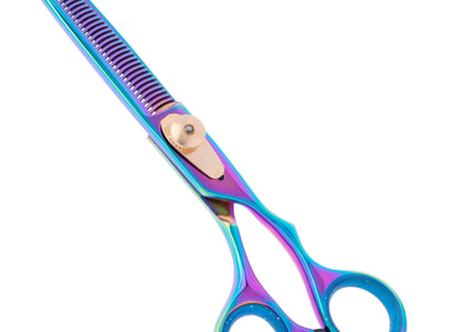 Geib Gold Rainbow Kiss Thinning Shears 6.5" – Single-Sided, 42 Teeth, Premium Rainbow Finish