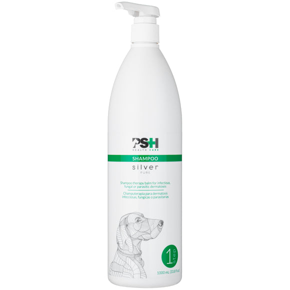 PSH Pure Silver Shampoo – Dermatological Formula with Silver, 1L, Gentle Cleansing and Shine