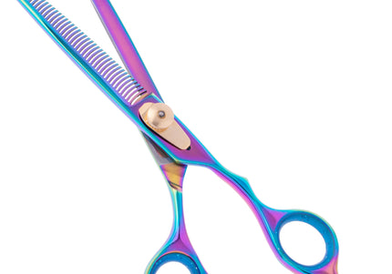 Geib Gold Rainbow Kiss Thinning Shears 6.5" – Single-Sided, 42 Teeth, Premium Rainbow Finish