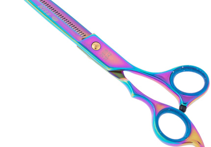 Geib Gold Rainbow Kiss Thinning Shears 6.5" – Single-Sided, 42 Teeth, Premium Rainbow Finish