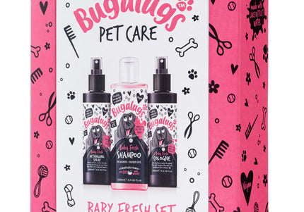 Bugalugs Baby Fresh Gift Set – Gentle Puppy Grooming Essentials with Mild Scented Shampoo and Spray