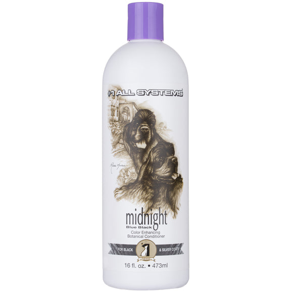 1 All Systems Color Enhancing Botanical Conditioner Midnight 473ml – Deep Nourishing Formula, Intensifies Dark Coats