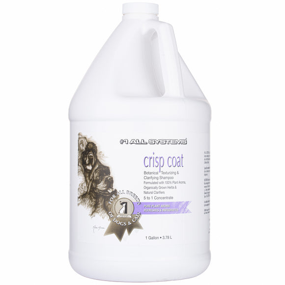 1 All Systems Crisp Coat Botanical Shampoo – Herbal Formula, 3.8L, Enhances Texture and Shine