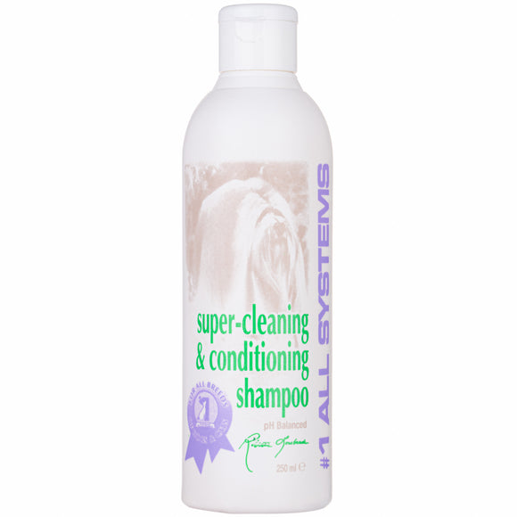1 All Systems Super Cleaning & Conditioning Shampoo – Gentle Coat Strengthening Formula, 250ml