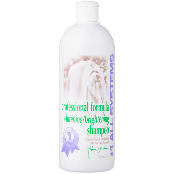 All Systems Professional Formula Whitening Shampoo – 500ml, Removes Discoloration, Suitable for All Coat Types