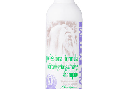 1 All Systems Professional Formula Whitening Shampoo – Stain-Removing Cleanser for All Coat Types, 250ml