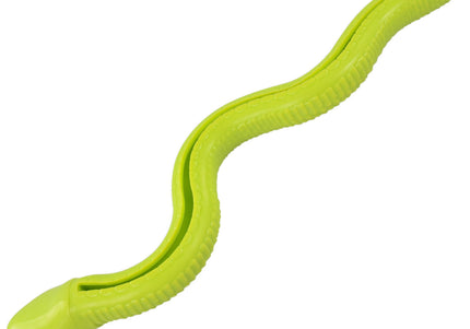 Flamingo Sneaky Snake Dog Toy – 42cm Rubber Treat Dispenser with Squeaker, Lime Green