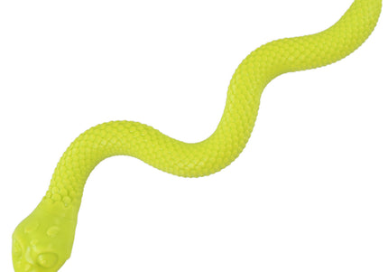 Flamingo Sneaky Snake Dog Toy – 42cm Rubber Treat Dispenser with Squeaker, Lime Green