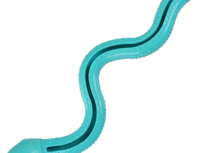 Flamingo Sneaky Snake Dog Toy – 42cm Rubber Treat Dispenser with Squeaker, Lime Green