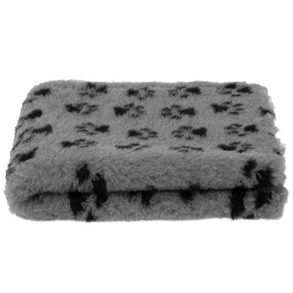 Blovi DryBed A Anti-Slip Grooming Bed – Gray with Black Paw Print, 150x150cm