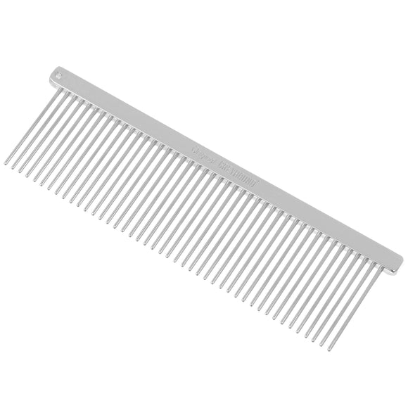 Greyhound Metal Grooming Comb 4.5in – Medium Tooth Spacing, Professional Finish