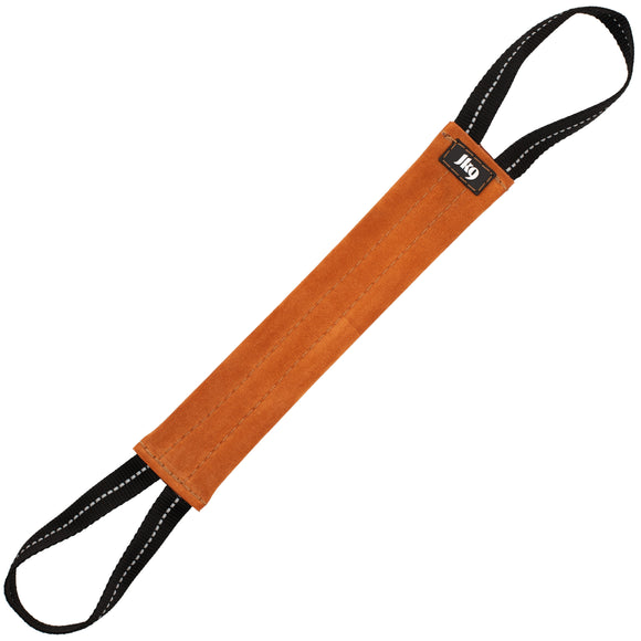 Julius-K9 Leather Tug Toy 30cm – Brown, Dual Handles, No Filler, Durable Training Aid