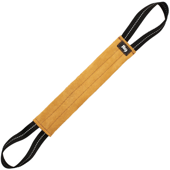 Julius-K9 Leather Tug Toy 30cm – Brown, Dual Handles, No Filler, Durable Training Aid