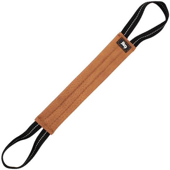 Julius-K9 Leather Tug Toy 30cm – Brown, Dual Handles, No Filler, Durable Training Aid
