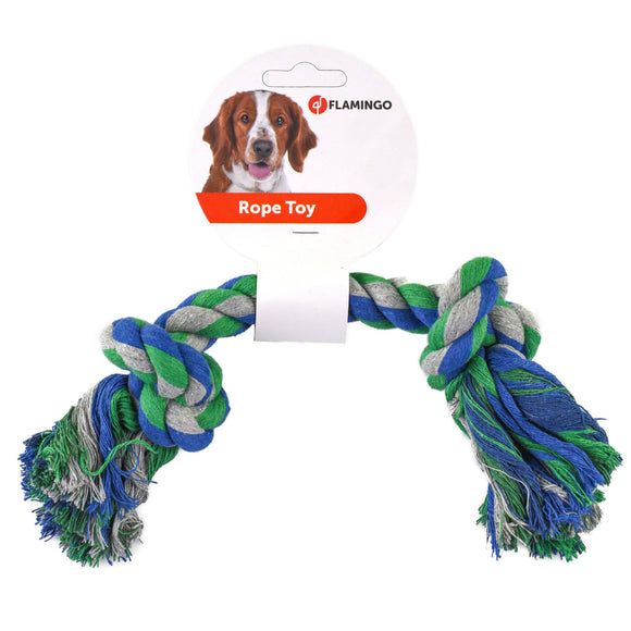 Flamingo Tricolor Rope Chew Toy – Durable Braided Red Rope, 30cm, Promotes Healthy Play