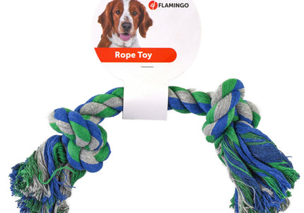 Flamingo Tricolor Rope Chew Toy – Durable Braided Red Rope, 30cm, Promotes Healthy Play