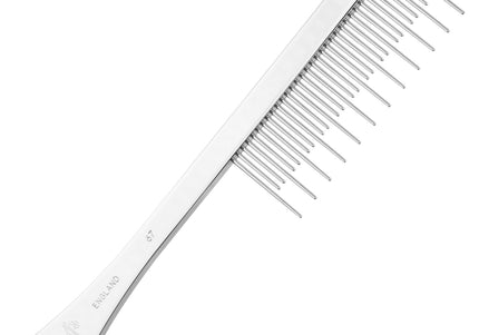 Spratts Comb No. 67 – Mixed and Long Tooth Grooming Comb, Durable Metal Design