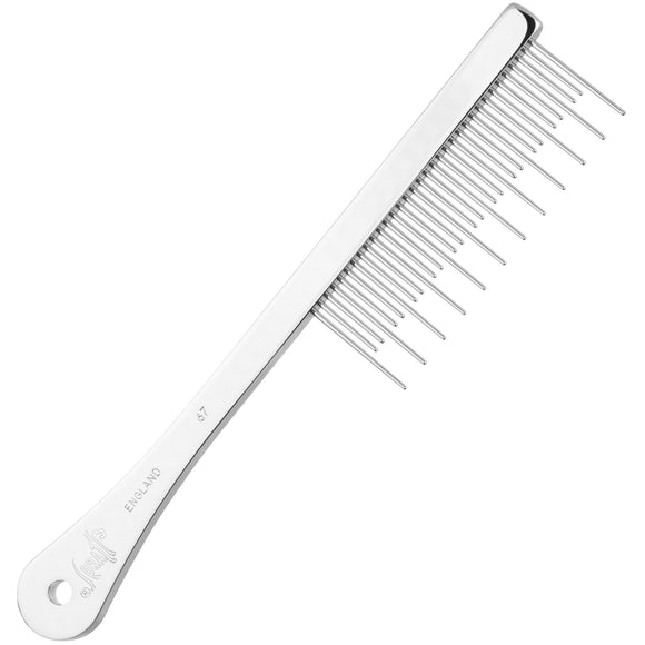 Spratts Comb No. 67 – Mixed and Long Tooth Grooming Comb, Durable Metal Design