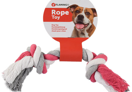 Flamingo XXL Pink Rope Chew Toy – Durable Cotton Twist, Heavy-Duty Play