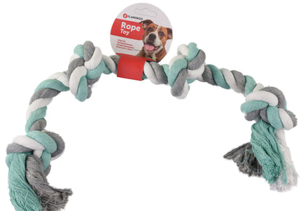 Flamingo Jim 4 Knots Rope Puller 60cm – Durable Mint Cotton Toy, Extra Strong Design