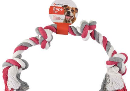 Flamingo Jim 4 Knots Rope Puller 60cm – Durable Mint Cotton Toy, Extra Strong Design