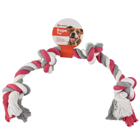 Flamingo Jim 4 Knots Rope Puller 60cm – Durable Mint Cotton Toy, Extra Strong Design