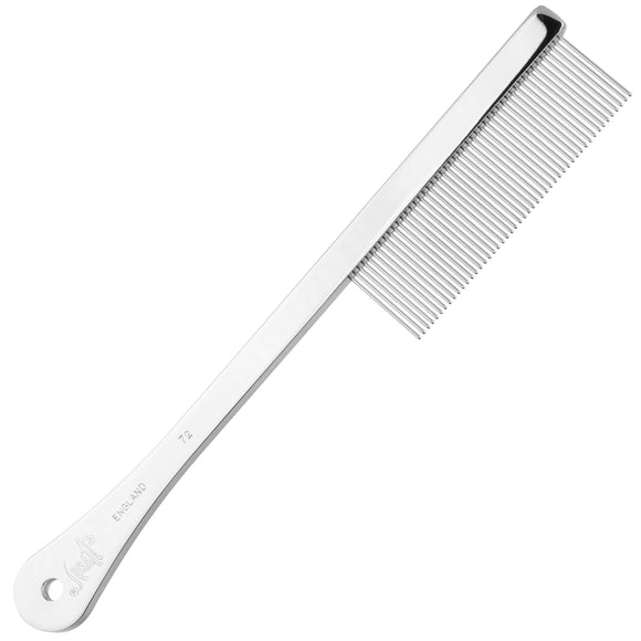 Spratts Comb No. 72 – Long Dense Metal Grooming Comb with Smooth Rounded Teeth