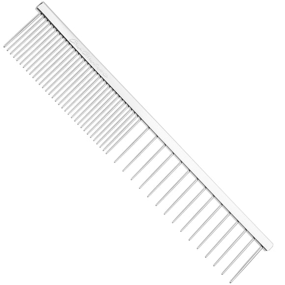 Chris Christensen Buttercomb 003 Fine/X-Coarse 7.5in Metal Comb – Mixed Tooth Spacing, Durable Design