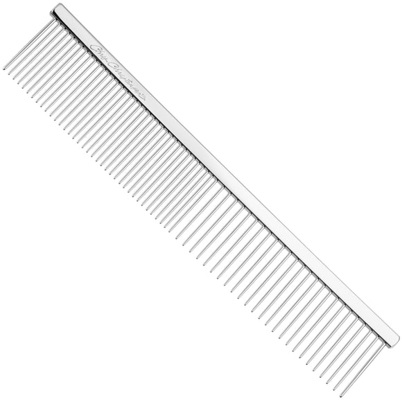 Chris Christensen Buttercomb 7.5in Greyhound Style – Fine/Coarse Solid Stainless Steel Grooming Comb