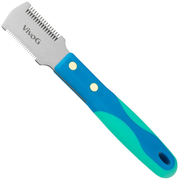 Vivog Double-Sided Blade Trimmer – 17/22 Teeth, Versatile Dematting and Deshedding Tool