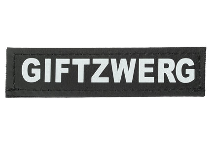 Julius-K9 Giftzwerg Patch XS – Velcro Attachment, 2x8cm, Durable Label for Harnesses