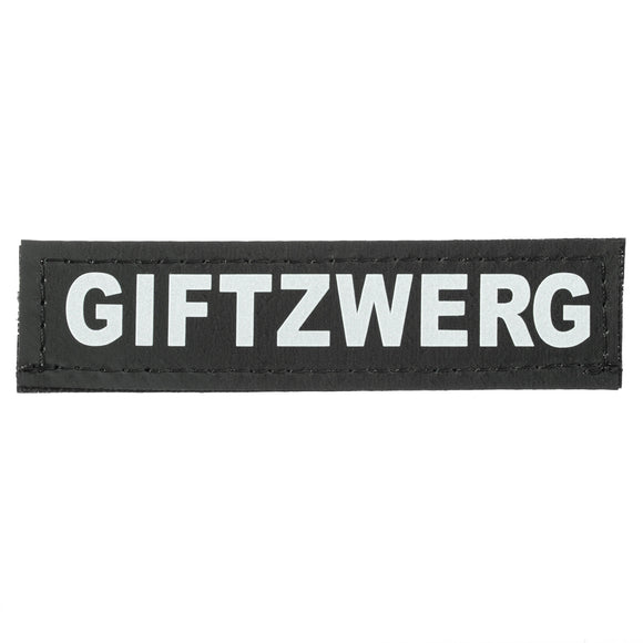 Julius-K9 Giftzwerg Patch XS – Velcro Attachment, 2x8cm, Durable Label for Harnesses