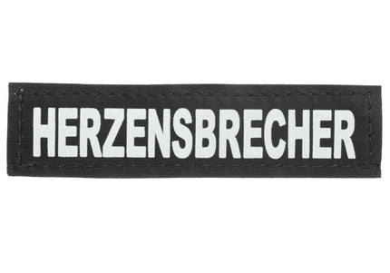 Julius-K9 Herzensbrecher Patch XS – Velcro Attachment, 2x8cm, Durable Label for Harnesses
