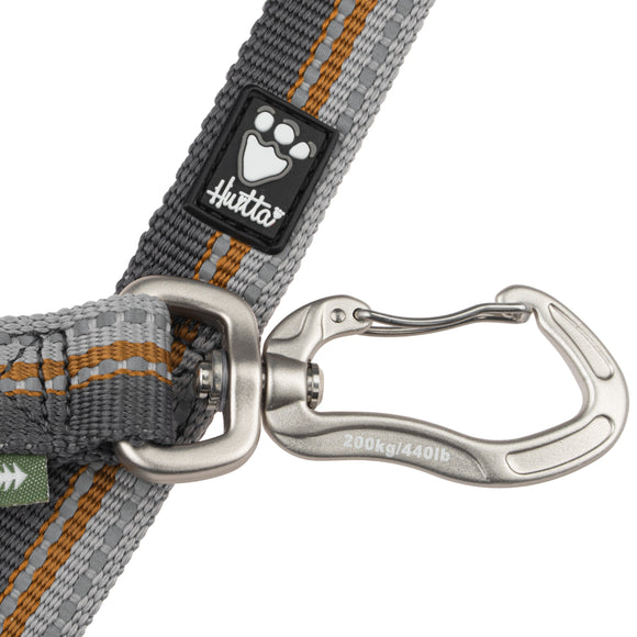 Hurtta Adjustable Leash Eco Blackberry – Padded Handle, Gray and Honey, Lightweight Design