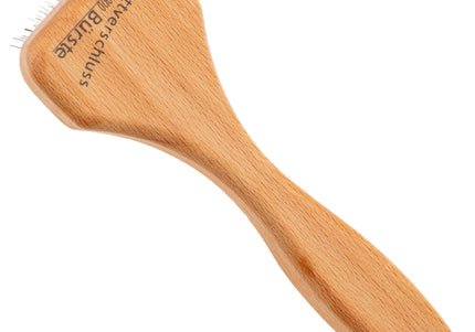 Keller Bursten Mini Poodle Brush – Compact Beechwood Body, Gentle Detangling Bristles