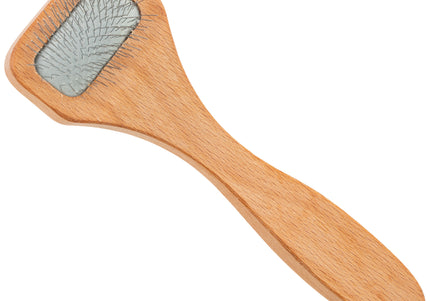 Keller Bursten Mini Poodle Brush – Compact Beechwood Body, Gentle Detangling Bristles