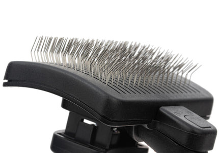 Ideal Dog Self-Cleaning Poodle Brush – Small Size, Ergonomic Handle, Easy Hair Removal