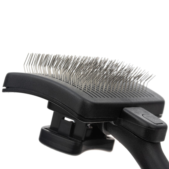 Ideal Dog Self-Cleaning Poodle Brush – Small Size, Ergonomic Handle, Easy Hair Removal